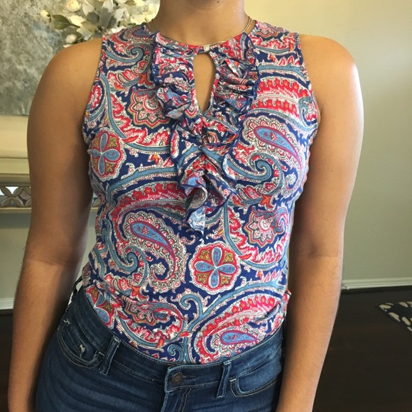 LAUREN Ralph Lauren Paisley Ruffle Top - Picture 8 of 8